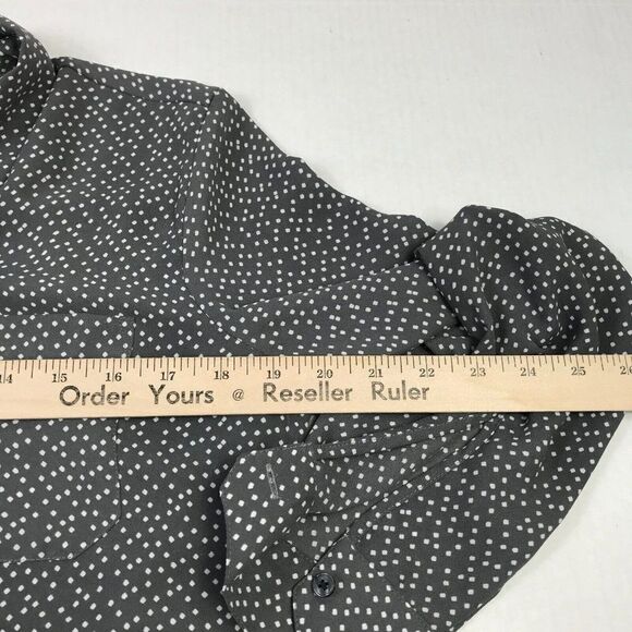Ann Taylor Womens Button Down Blouse Diamond Print Long Sleeve Workwear Small - Picture 9 of 12